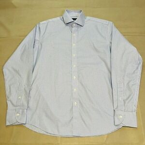 Proper Cloth Men Blue Plaid Gingnam Long Sleeve Cotton Dress Shirt Cotton-3361‎